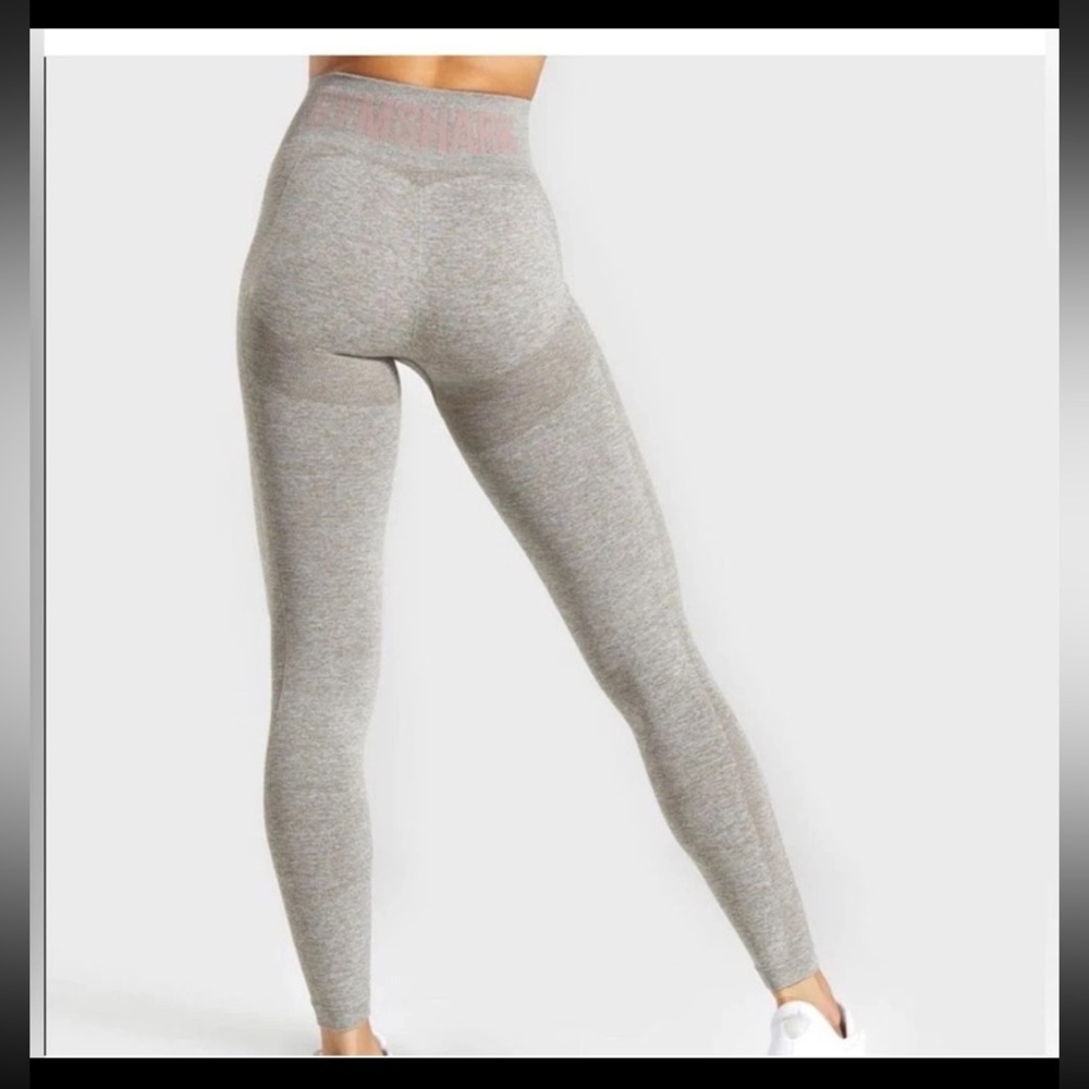 Gymshark High Waisted Flex Leggings-Khaki Marl/ Taupe Size Small